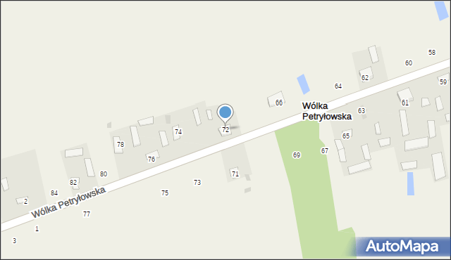 Wólka Petryłowska, Wólka Petryłowska, 72, mapa Wólka Petryłowska