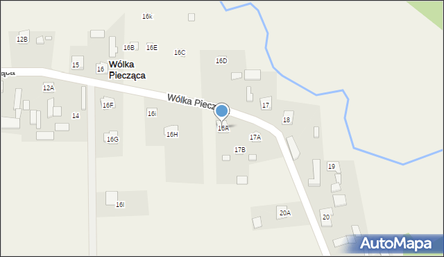 Wólka Piecząca, Wólka Piecząca, 16A, mapa Wólka Piecząca