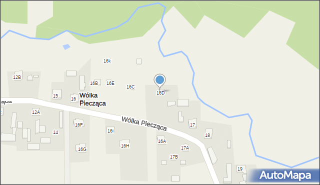 Wólka Piecząca, Wólka Piecząca, 16D, mapa Wólka Piecząca