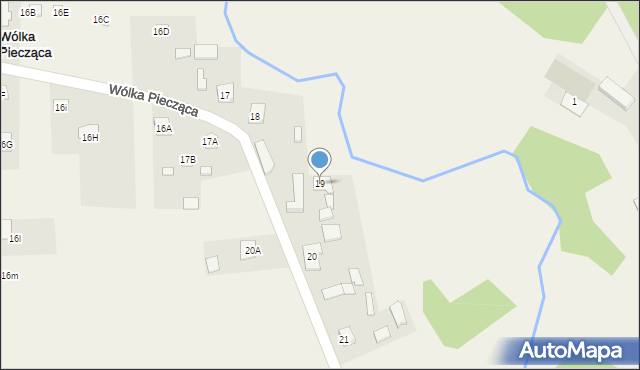 Wólka Piecząca, Wólka Piecząca, 19A, mapa Wólka Piecząca