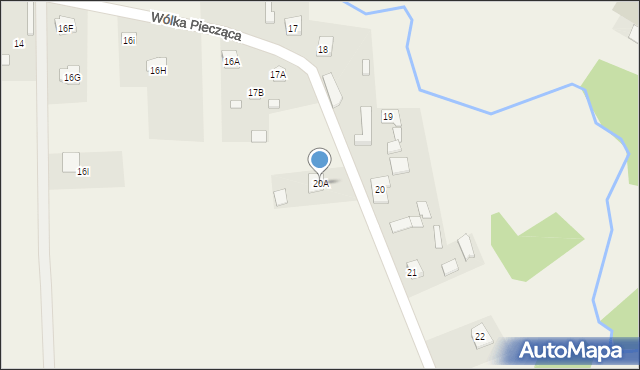 Wólka Piecząca, Wólka Piecząca, 20A, mapa Wólka Piecząca