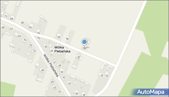 Wólka Plebańska, Wólka Plebańska, 59, mapa Wólka Plebańska