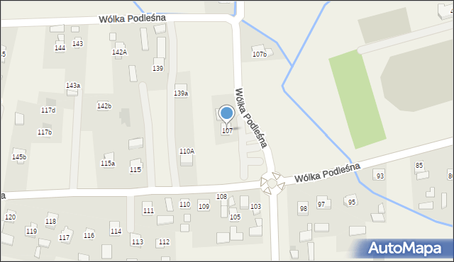 Wólka Podleśna, Wólka Podleśna, 107, mapa Wólka Podleśna