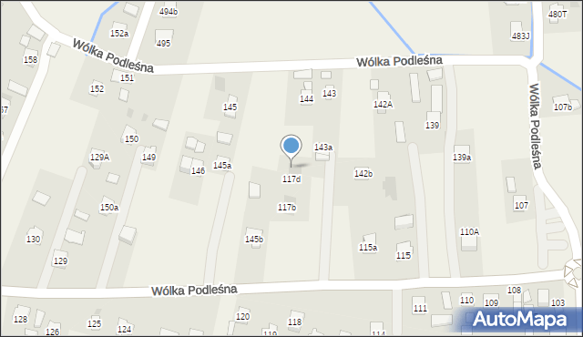 Wólka Podleśna, Wólka Podleśna, 117e, mapa Wólka Podleśna