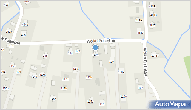 Wólka Podleśna, Wólka Podleśna, 142A, mapa Wólka Podleśna