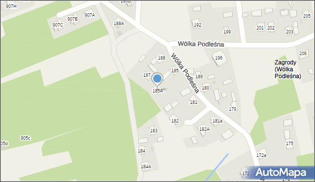 Wólka Podleśna, Wólka Podleśna, 185A, mapa Wólka Podleśna