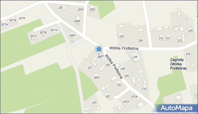 Wólka Podleśna, Wólka Podleśna, 188, mapa Wólka Podleśna