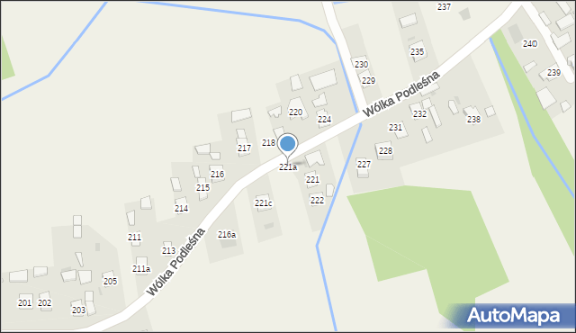 Wólka Podleśna, Wólka Podleśna, 221a, mapa Wólka Podleśna