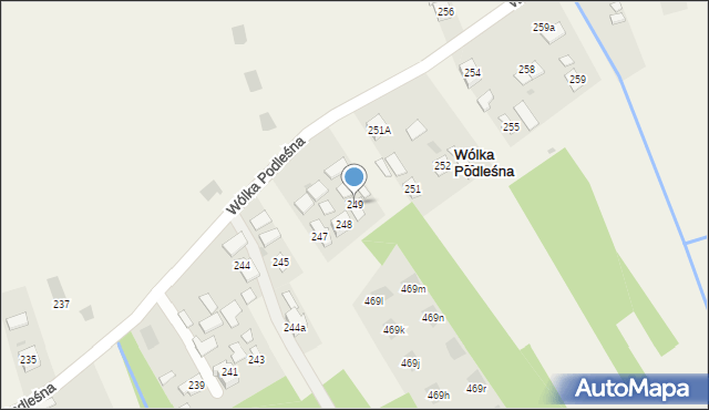 Wólka Podleśna, Wólka Podleśna, 249, mapa Wólka Podleśna