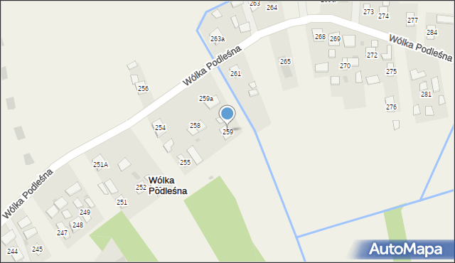 Wólka Podleśna, Wólka Podleśna, 259, mapa Wólka Podleśna