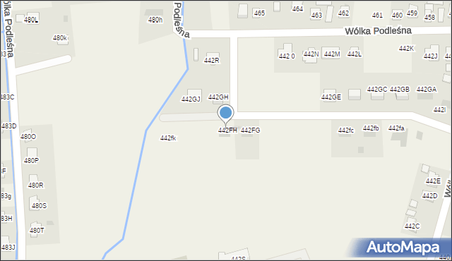 Wólka Podleśna, Wólka Podleśna, 442FH, mapa Wólka Podleśna