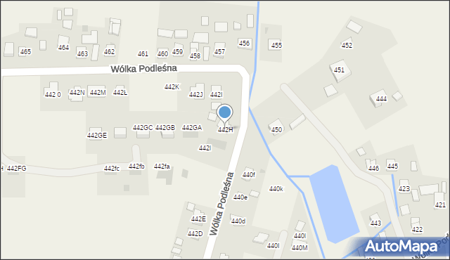 Wólka Podleśna, Wólka Podleśna, 442H, mapa Wólka Podleśna