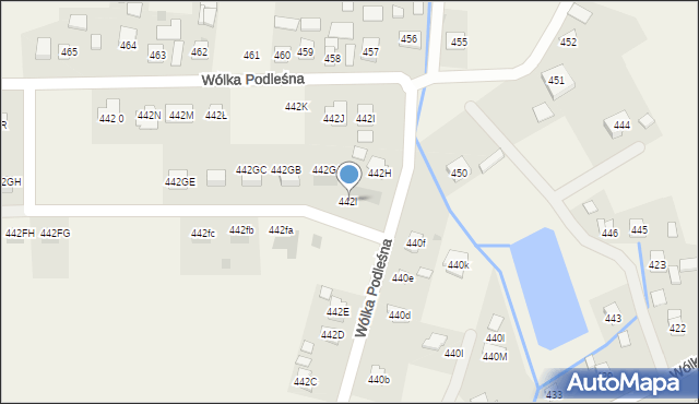 Wólka Podleśna, Wólka Podleśna, 442l, mapa Wólka Podleśna