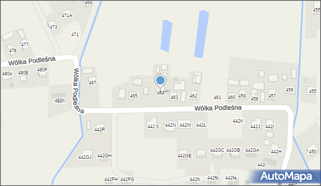 Wólka Podleśna, Wólka Podleśna, 464, mapa Wólka Podleśna