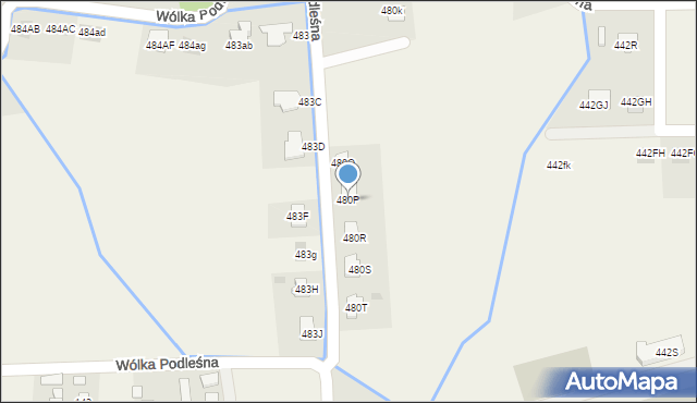 Wólka Podleśna, Wólka Podleśna, 480P, mapa Wólka Podleśna