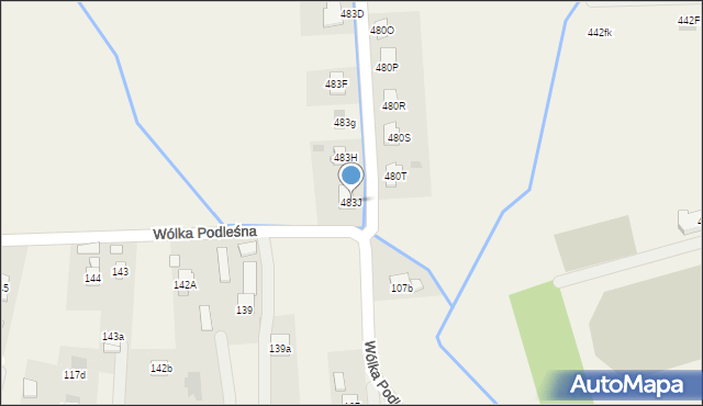 Wólka Podleśna, Wólka Podleśna, 483J, mapa Wólka Podleśna