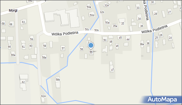 Wólka Podleśna, Wólka Podleśna, 55, mapa Wólka Podleśna