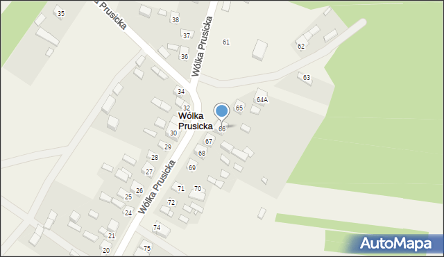 Wólka Prusicka, Wólka Prusicka, 66, mapa Wólka Prusicka