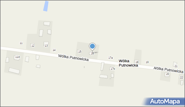 Wólka Putnowicka, Wólka Putnowicka, 16, mapa Wólka Putnowicka