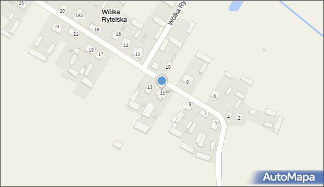 Wólka Rytelska, Wólka Rytelska, 11, mapa Wólka Rytelska