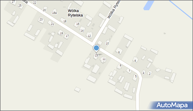 Wólka Rytelska, Wólka Rytelska, 13, mapa Wólka Rytelska