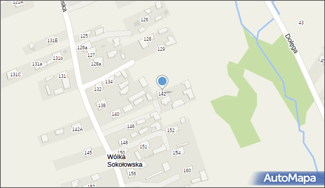 Wólka Sokołowska, Wólka Sokołowska, 142, mapa Wólka Sokołowska