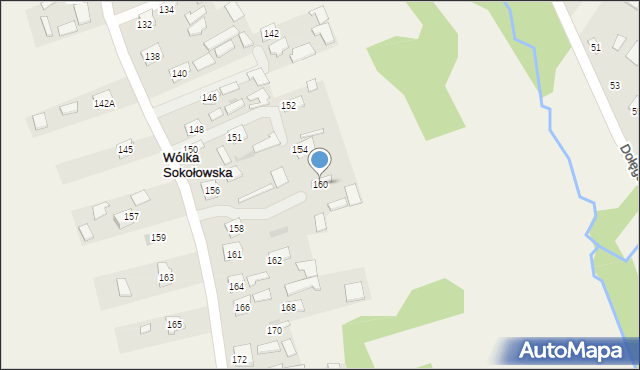 Wólka Sokołowska, Wólka Sokołowska, 160, mapa Wólka Sokołowska