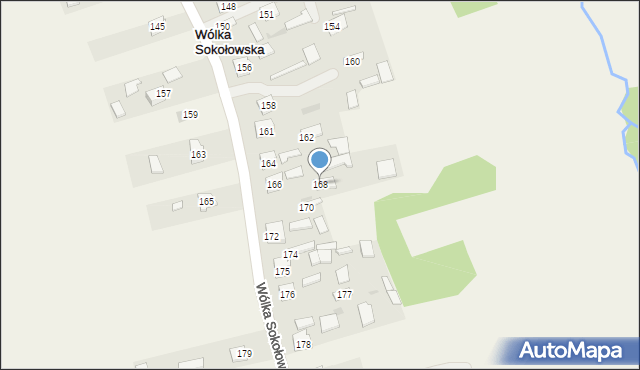 Wólka Sokołowska, Wólka Sokołowska, 168, mapa Wólka Sokołowska