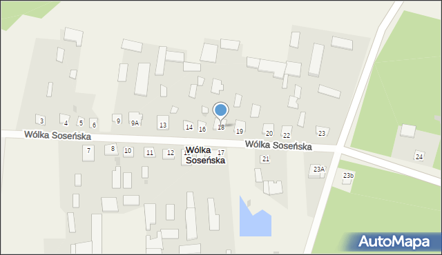 Wólka Soseńska, Wólka Soseńska, 18, mapa Wólka Soseńska