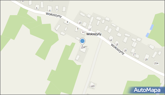 Wólka Tanewska, Wołoszyny, 11A, mapa Wólka Tanewska