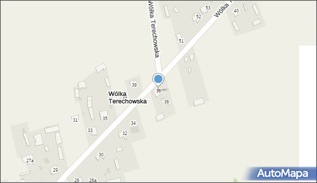 Wólka Terechowska, Wólka Terechowska, 36, mapa Wólka Terechowska