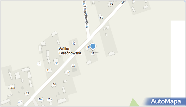 Wólka Terechowska, Wólka Terechowska, 38, mapa Wólka Terechowska