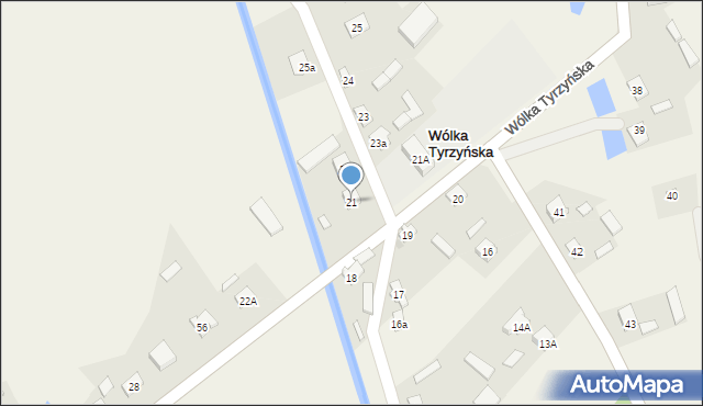 Wólka Tyrzyńska, Wólka Tyrzyńska, 21, mapa Wólka Tyrzyńska