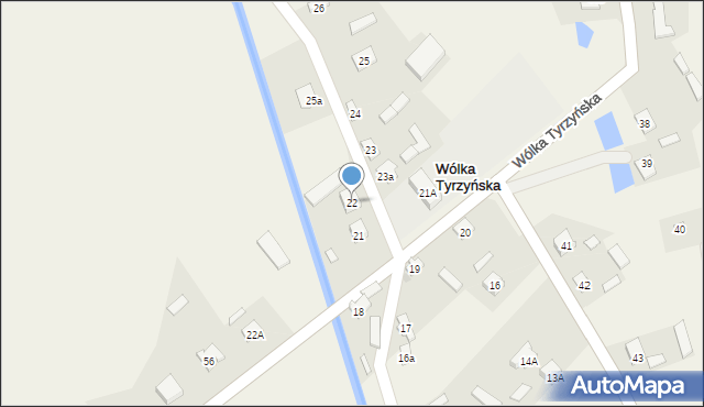 Wólka Tyrzyńska, Wólka Tyrzyńska, 22, mapa Wólka Tyrzyńska