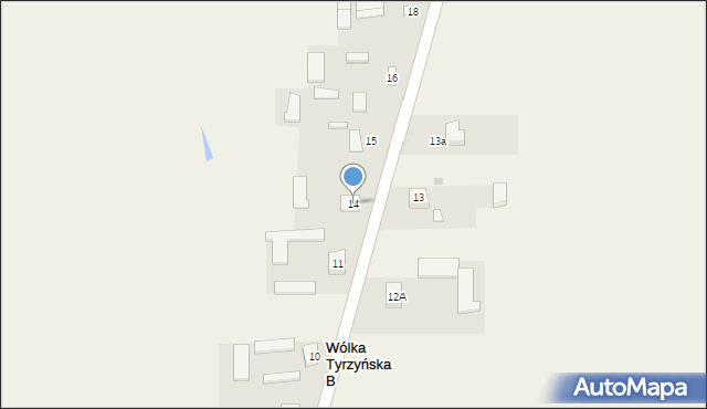 Wólka Tyrzyńska B, Wólka Tyrzyńska B, 14, mapa Wólka Tyrzyńska B