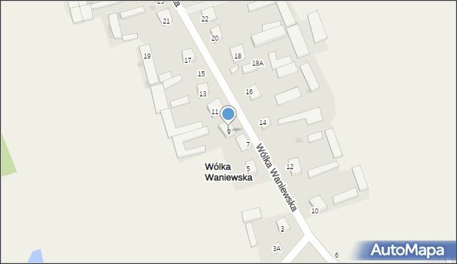 Wólka Waniewska, Wólka Waniewska, 9, mapa Wólka Waniewska