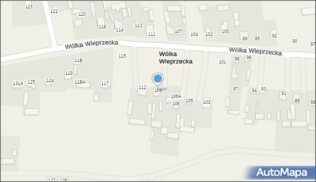 Wólka Wieprzecka, Wólka Wieprzecka, 109, mapa Wólka Wieprzecka