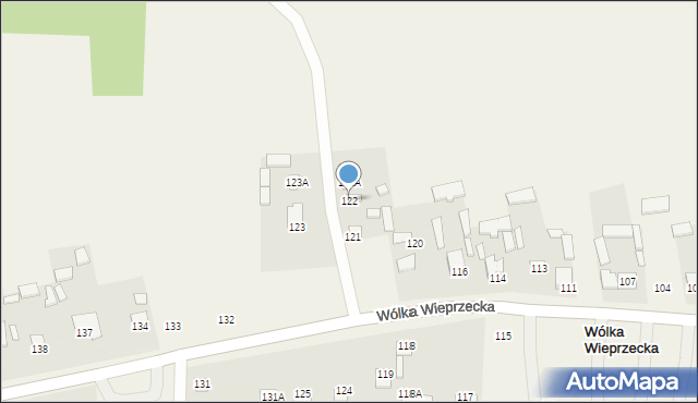 Wólka Wieprzecka, Wólka Wieprzecka, 122, mapa Wólka Wieprzecka