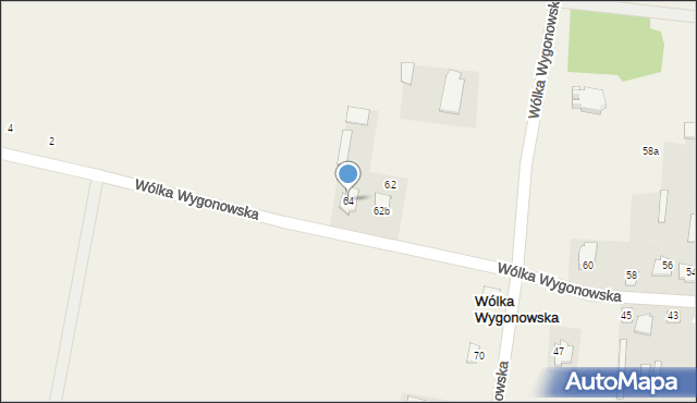 Wólka Wygonowska, Wólka Wygonowska, 64, mapa Wólka Wygonowska