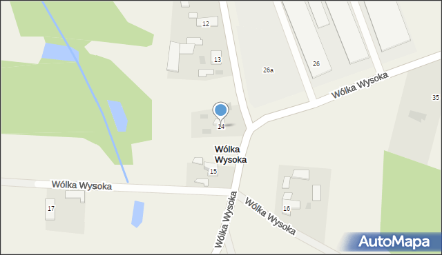 Wólka Wysoka, Wólka Wysoka, 14, mapa Wólka Wysoka