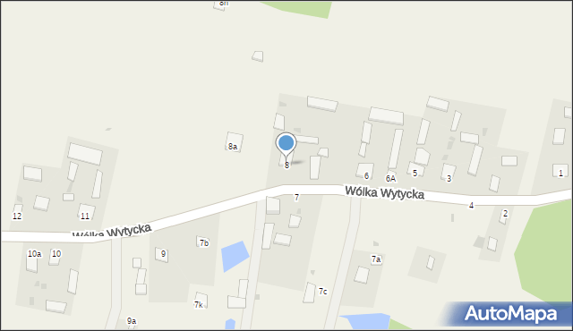 Wólka Wytycka, Wólka Wytycka, 8, mapa Wólka Wytycka