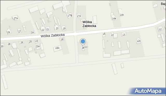 Wólka Zabłocka, Wólka Zabłocka, 16, mapa Wólka Zabłocka