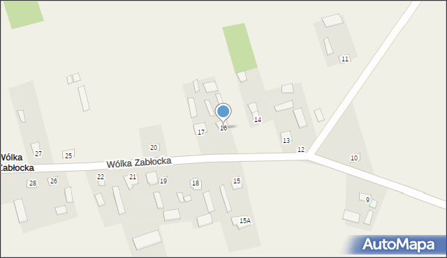 Wólka Zabłocka, Wólka Zabłocka, 16, mapa Wólka Zabłocka