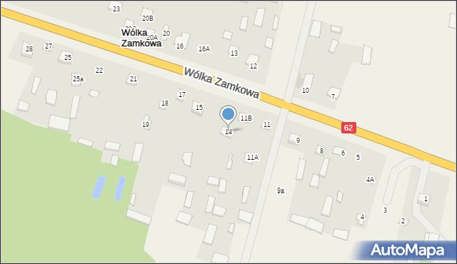 Wólka Zamkowa, Wólka Zamkowa, 14, mapa Wólka Zamkowa