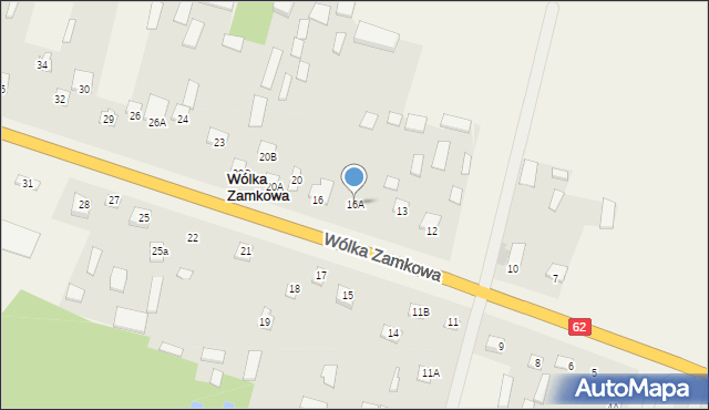 Wólka Zamkowa, Wólka Zamkowa, 16A, mapa Wólka Zamkowa