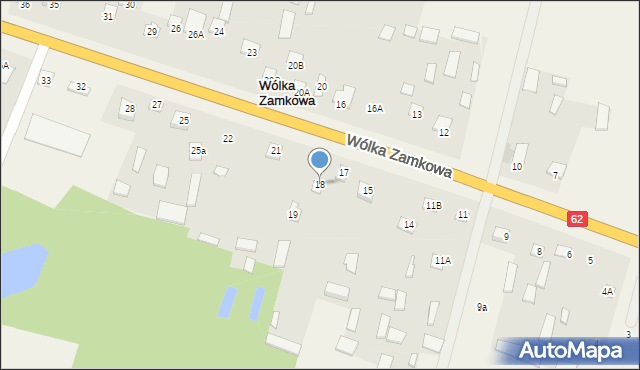 Wólka Zamkowa, Wólka Zamkowa, 18, mapa Wólka Zamkowa