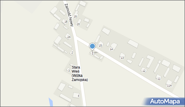 Wólka Zamojska, Wólka Zamojska, 1, mapa Wólka Zamojska