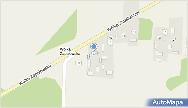 Wólka Zapałowska, Wólka Zapałowska, 13, mapa Wólka Zapałowska