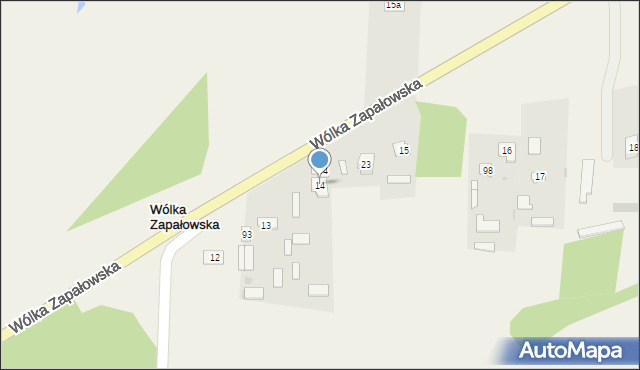 Wólka Zapałowska, Wólka Zapałowska, 14, mapa Wólka Zapałowska