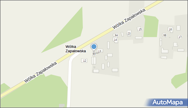 Wólka Zapałowska, Wólka Zapałowska, 93, mapa Wólka Zapałowska